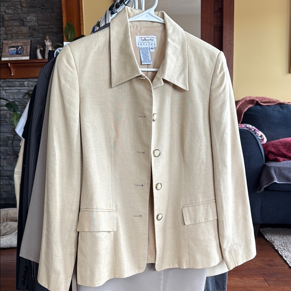 Talbots Beige Button-Up Blazer